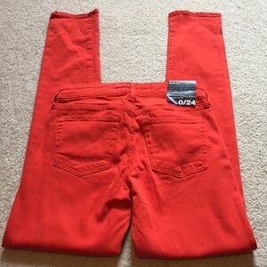 NWT Gap size 0 or 24 orange skinny jeans